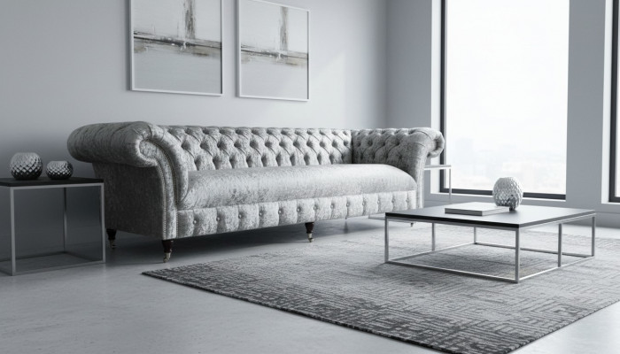 Trois places Chesterfield Canapé Velours Canapés Salon neuf