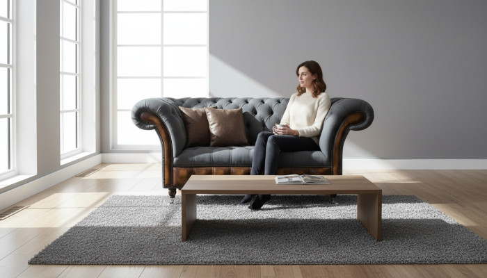 Conception Chesterfield Tissu Canapé Fauteuil 1,5 Places Canapé Fauteuil Rembourré Salons