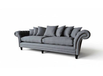 Canapé Chesterfield Rembourrage Sofas Canapé Classique 4 Places Canapés Gris