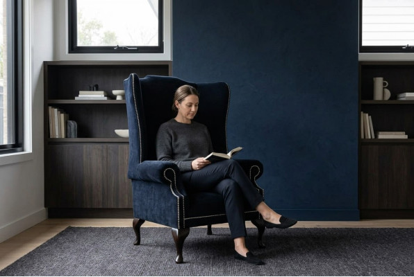 Fauteuil Chesterfield à ailes Design Luxueux Canapés en Tissu Textile 1 Place Tapisserie