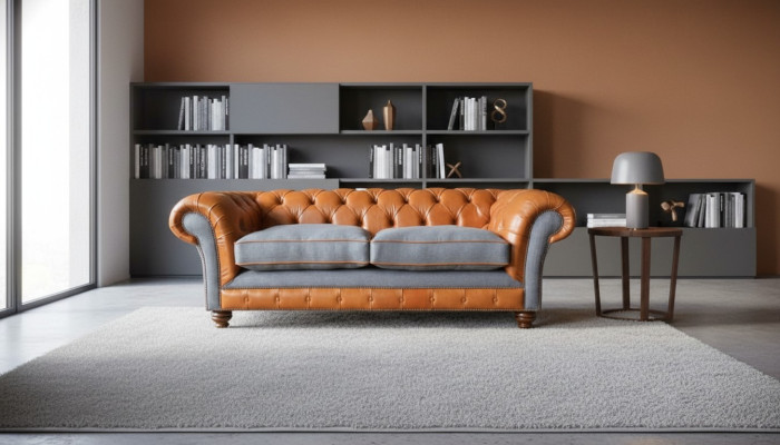 Canapé en cuir de luxe Chesterfield Canapé Canapés Rembourrage 3 places Design neuf