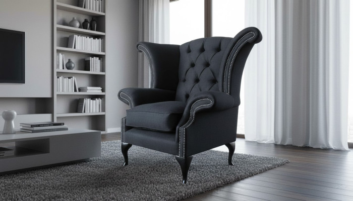Tissu Chesterfield Canapé en tissu Conception Canapé Fauteuil 1 Place Fauteuil à oreilles