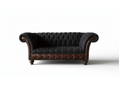 Canapé 2 places Canapé Rembourrage Tissu Sofa Chesterfield Gris neuf
