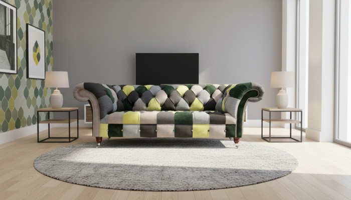 Beau canapé Chesterfield élégant 3 places pour le salon
