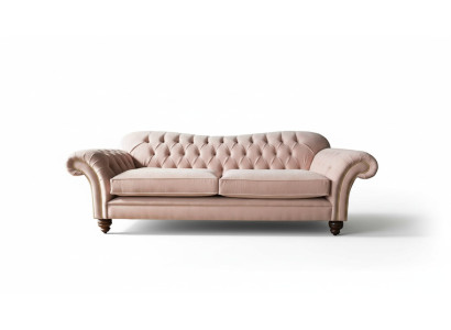 Canapé 3 places Chesterfield Canapé Siège Tissu Canapé Rose Rembourrage