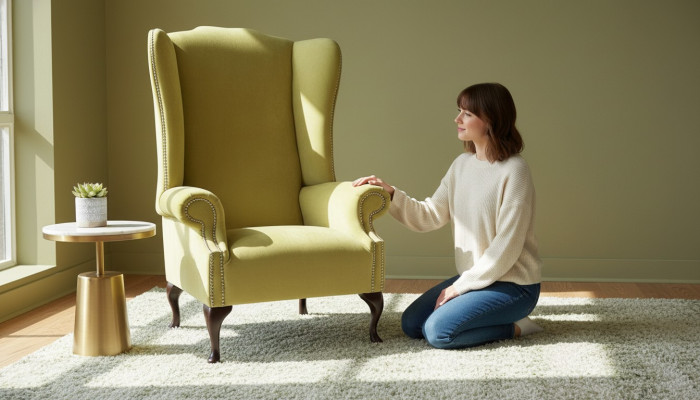 Fauteuil tissu Fauteuil à ailes Nouveau Mobilier de salon design de luxe moderne