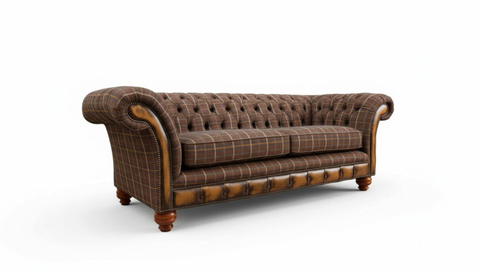Chesterfield canapé 3 places Tissu d'ameublement Canapés Canapé de salon neuf