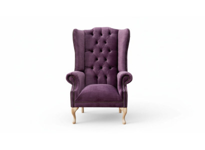 Fauteuil à oreilles en textile design, canapés 1 place avec rembourrage Chesterfield.
