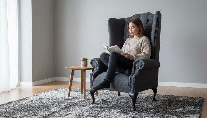 Fauteuil Chesterfield individuel Fauteuil Mobilier de luxe Chaise à ailes new