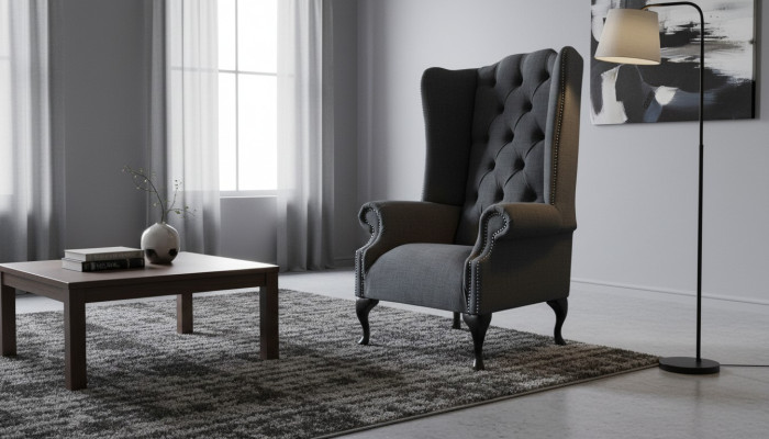 Fauteuil Chesterfield individuel Fauteuil Mobilier de luxe Chaise à ailes new