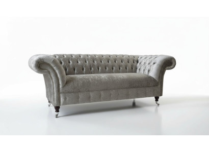 Canapé design Chesterfield 2 places en tissu gris Canapés neufs