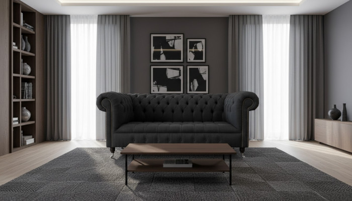 Canapé 3 places Canaps Art Deco Trois places Nouveau Textile Canapé de luxe Rembourrage
