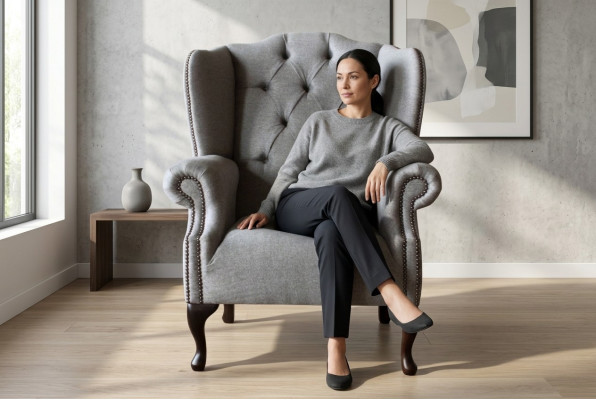 Luxe Tapisserie Classique Fauteuil Chesterfield à ailes fauteuil pour une personne nouvel