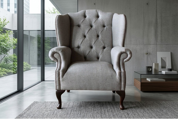 Luxe Tapisserie Classique Fauteuil Chesterfield à ailes fauteuil pour une personne nouvel