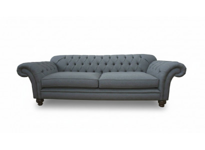 Canapé de luxe en textile Chesterfield Canapé Canapés Rembourrage 3 places Gris Design