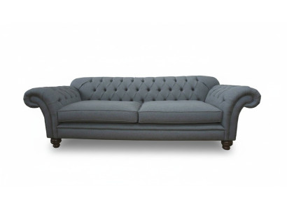 Canapé de luxe en textile Chesterfield Canapé Canapés Rembourrage 3 places Gris Design