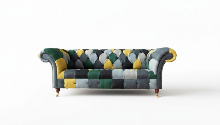 Conception classique Canapé en tissu Chesterfield 3 places Canapés Canapés Rembourrage