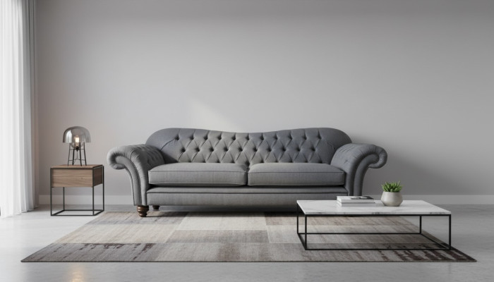 Canapé moderne 3 places en tissu de luxe Gris nouveau Revêtement de canapé