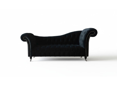 Canapé Luxe Textile Chesterfield Canapé Rembourrage 3 Places Ensemble Velours Bleu