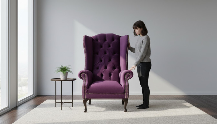 Fauteuil à aile Fauteuil de design Revêtement de canapé Chesterfield Canapé Tissu nouveau