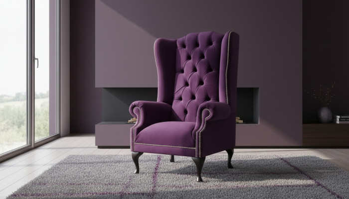 Fauteuil à aile Fauteuil de design Revêtement de canapé Chesterfield Canapé Tissu nouveau