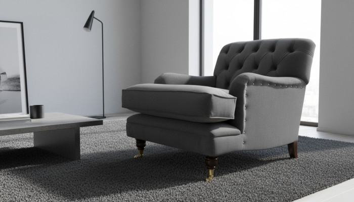 Fauteuil Chesterfield Canapé rembourré 1 place Canapés Design Tissu neuf