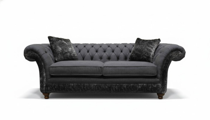 Canapé 3 places Canapé en tissu Gris Canapé design Canapé Chesterfield