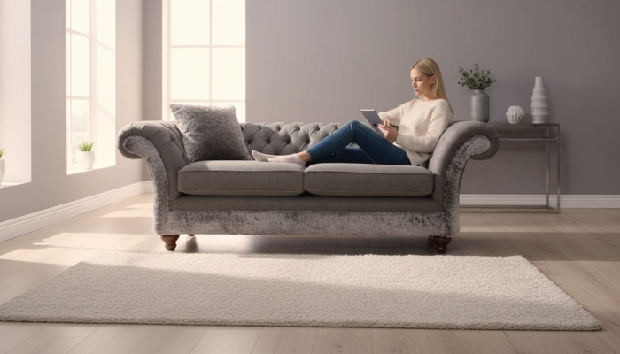 Canapé Chesterfield 3 places Tissu classique Canapé 3 places Textile
