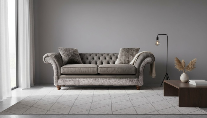 Canapé Chesterfield 3 places Tissu classique Canapé 3 places Textile