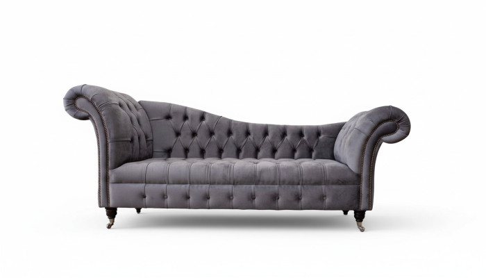Chesterfield Canapé 3 places Canapé Design Tissu de siège Rembourrage Canapé de luxe