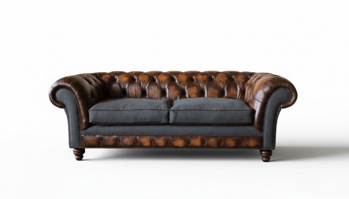 Chesterfield Design Luxe Revêtement de canapé Sofa Siège Salon Cuir neuf