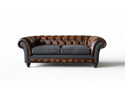 Chesterfield Design Luxe Revêtement de canapé Sofa Siège Salon Cuir neuf