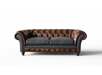 Chesterfield Design Luxe Revêtement de canapé Sofa Siège Salon Cuir neuf