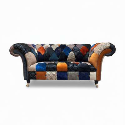 Sofas Siège Tissu Design Trois Places Luxe Meubles Chesterfield Multicolore