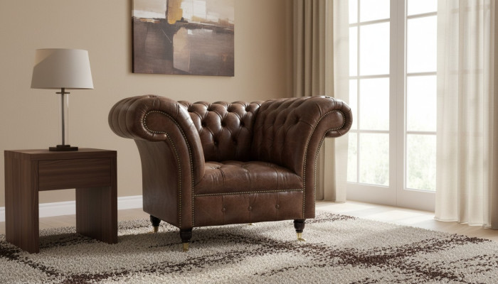 Fauteuil Chesterfield Design Classique Salon Rembourrage Style Meuble 1 Place