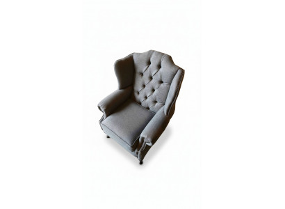 Fauteuil à aile Tissu Gris Salon en polyester 1 place Moderne neuf