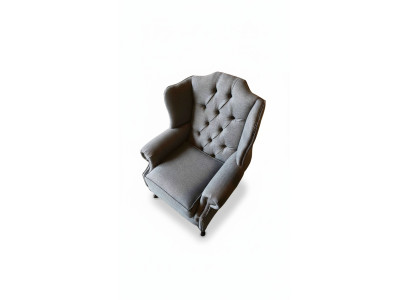 Fauteuil à aile Tissu Gris Salon en polyester 1 place Moderne neuf