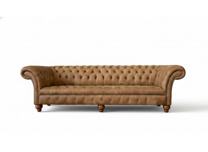 Canapé 4 places Chesterfield Revêtement Salon Design Luxueux Bois Neuf