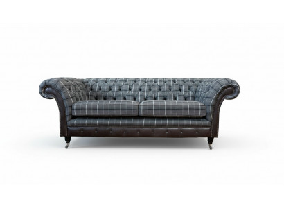 Canapé 3 places Canapés textiles Conception de canapé Mobilier Trois places Gris Chesterfield