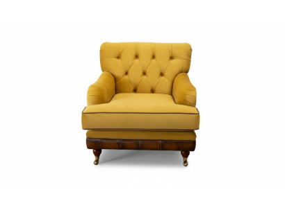 Fauteuil 1 place Canapés Tissu Salle de séjour Textile Meubles de luxe Chesterfield 1 place