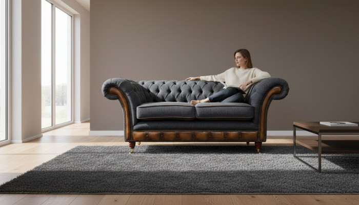 Canapé 2 places Canapés design Canapés Tissu Chesterfield Deux places