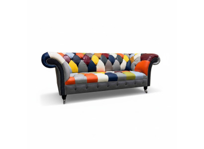 Chesterfield 3 places en tissu design Canapé Rembourrage Textile Moderne Nouveau