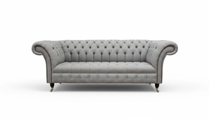 Canapé 3 places Chesterfield Gris Design Canapés Revêtement Canapés Canapés