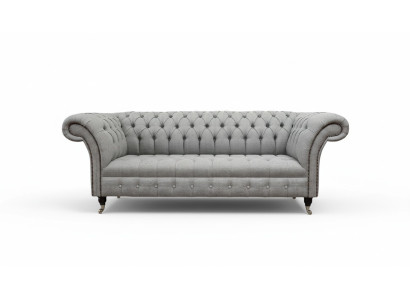 Canapé 3 places Chesterfield Gris Design Canapés Revêtement Canapés Canapés