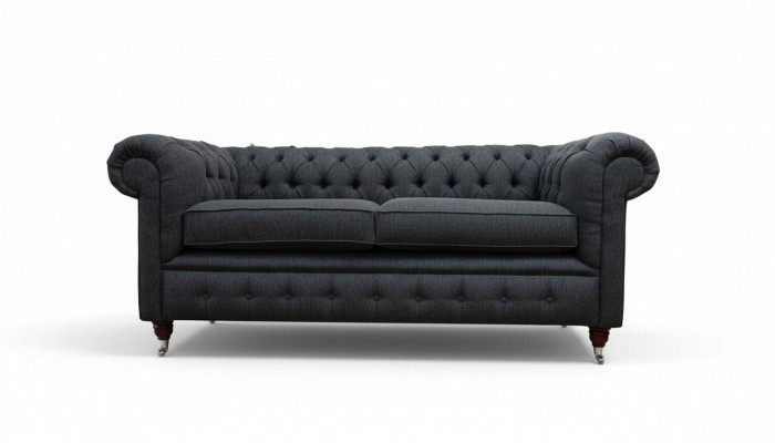 Chesterfield Canapé Revêtement Meubles Banquettes Deux places Canapés Tissu Gris