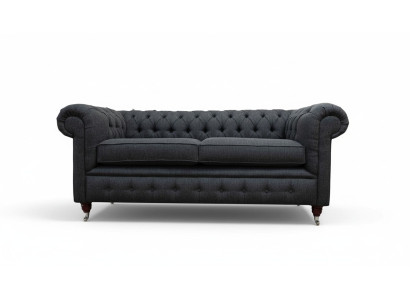 Chesterfield Canapé Revêtement Meubles Banquettes Deux places Canapés Tissu Gris