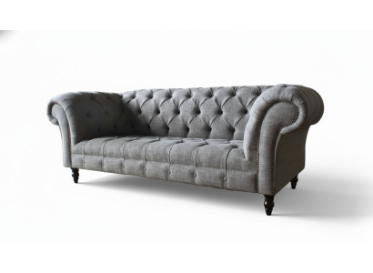 Canapé Chesterfield canapé tissu 3 places Canapé Gris neuf