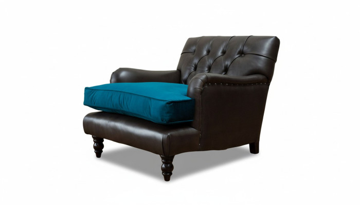 Chesterfield Fauteuil Canapé 1 Place Canapés Rembourrage Canapé Cuir Gris