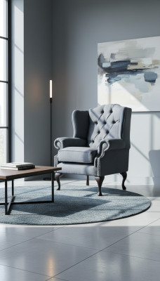 Fauteuil 1 place en tissu Lounge Luxe Rembourrage Fauteuil à oreilles Fauteuil Design 1 place