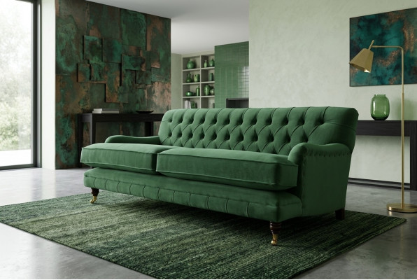 Canapé 3 places en tissu Chesterfield Tissu Trois places